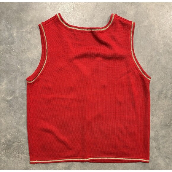 Holiday Sweater Vest Womens XXL Red Snowman Christmas Cardigan Ugly Christmas - Picture 2 of 3